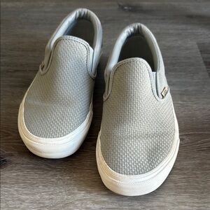 Vans Gray Slip-On Sneakers with Breathable Mesh